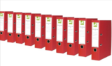 Q-Connect KF20041 Ordner A4, Pappkern mit Papierbezug, rot, 10-er Pack