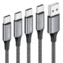 RAVIAD USB Typ C Kabel Set (4er Pack, 0.5M 1M 2M 3M, Schnellladekabel, iPhone 15, Galaxy, Google uvm.) für 5,99 € inkl. Prime-Versand