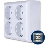 REV Steckdose Aufputz 4fach 110x110x43mm