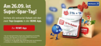 Rewe App: Super Spar Tag mit 5 % Direktrabatt  (nur am 26.09.2024)