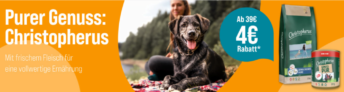 ZooRoyal: 4 € Rabatt auf Christopherus Hundefutter (39 € MBW)