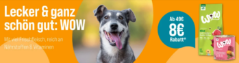 ZooRoyal: 8 € Rabatt auf WOW Hundefutter (49 € MBW)