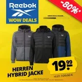 Reebok Mixed Hybrid Herren Outdoor Jacke (4 Farben, Gr. S bis XL)