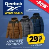 Reebok Parka Puffer Herren Winterjacke (3 Farben, Gr. S bis XL) für 34,94 € inkl. Versand (statt 59,99 €)