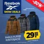 Reebok Parka Puffer Herren Winterjacke (3 Farben, Gr. S bis XL) für 34,94 € inkl. Versand (statt 59,99 €)
