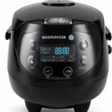 Reishunger – Digitaler Mini Reiskocher und Dampfgarer in Schwarz