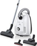 SIEMENS Bodenstaubsauger VSP3T212 (900 Watt, mit Beutel, weiß-schwarz, inkl. Turbobürste, Fugendüse und XXL-Polsterdüse) für 102,94 € inkl. Versand (statt 149,90 €)