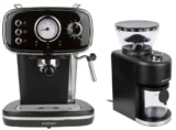 SILVERCREST Espressomaschine SEMS 1100 B2 + Kaffeemühle Kegelmahlwerk SKKM 200 A1