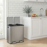 [EXKLUSIV] Songmics Tretmülleimer 2 Fächer mit Softclose-Deckel (2 X 30 l)