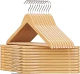 SONGMICS Kleiderbügel Holz 20er Set Bügel aus Massivholz