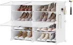 SONGMICS Schuhregal Schuhschrank mit 4 Fächern (bis zu 16 Paar Schuhe) für 16,14 € inkl. Prime-Versand (statt 28,00 €)