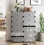 Songmics Schuhregal aus Kunststoff mit 12 Fächer (83 x 31 x 105 cm) in Schwarz für 19,88€ inkl. Prime Versand (statt 30€)