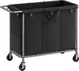 SONGMICS Wäschekorb 3 Fächer 200 Liter RLS005B01 für 31,49 € inkl. Prime-Versand