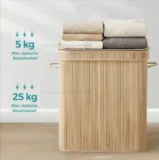 SONGMICS Wäschekorb 100 Liter aus Bambus