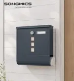 SONGMICS Wandbriefkasten mit Schloss mit Drehdeckel (10 x 30 8 x 33 8 cm Anthrazitgrau GMB20AG) für 18,99 € inkl. Prime-Versand (statt 27,99 €)