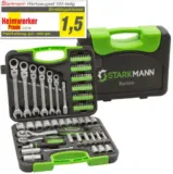 STARKMANN Blackline – Steckschlüssel- / Gabelschlüssel Satz mit 104 Teilen für 39,99€ inkl. Versand (statt 60€)