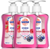 Sagrotan Handseife 🍓 Brombeere und Waldfrüchte – 3 x 250 ml Seifenspender ab 4,43€ inkl. Prime-Versand (statt 8,37 €)