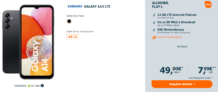 Logitel: Samsung Galaxy A14 5G + allmobil Flat L mit 12 GB LTE für 7,99 €/Monat + 53,99 € einmalig