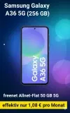 Gomibo: Samsung Galaxy A36 5G (256 GB) + freenet Allnet-Flat 50 GB 5G für 14,99 € / Monat + 83,95 € einmalig