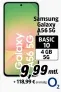 MediaMarkt Tarifwelt: Samsung Galaxy A56 5G (256 GB) +  Samsung 25W USB-C GaN Power Adapter black + o2 Basic 10 4 GB 5G für 9,99 € / Monat + 118,99 € einmalig