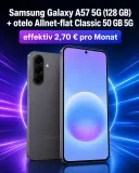 Logitel: Samsung Galaxy A57 5G (128 GB) + LogiTel Cashback 60 € + otelo Allnet-flat Classic 50 GB 5G für 19,99 € / Monat + 1,00 € einmalig