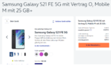 Samsung Galaxy S21 FE 5G + O2 Mobile M mit 25 GB+ 5G für 34,99 € / Monat + 5,99 € einmalig