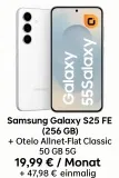 Sparhandy: Samsung Galaxy S25 FE (256 GB) + Otelo Allnet Flat Classic 50 GB 5G für 19,99 € / Monat + 47,98 € einmalig