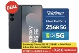 MediaMarkt Tarifwelt: Samsung Galaxy S25 FE  (128 GB) + Telefónica Allnet Flat Extra 25GB 5G für 17,99 € / Monat + 46,94 € einmalig
