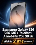 Gomibo: Samsung Galaxy S26 (256 GB) + Telekom Allnet-Flat 256 GB 5G für 29,95 € / Monat + 173,95 € einmalig