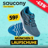 Saucony München 5 Herren Laufschuhe (3 Farben, Gr. 41 bis 50) für 53,99 € inkl. Versand