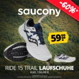 Saucony Ride 15 TR Herren Trail Laufschuhe S20775-21 (Gr. 40,5 bis 49) + Füllartikel ab 55,78 € inkl. Versand