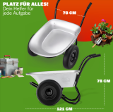 Gardebruk Schubkarre 2-Rad Verzinkt (150Kg, Luftbereifung) Für 49,95€ Inkl. Versand (Statt 75€)