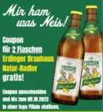 Gratis Lokal: 2 Flaschen „Erdinger Brauhaus Natur Radler“ im Logo Getränke Markt (bis 08.10.)