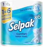 Selpak Comfort Maxi 100% reine Zellulose Küchenrolle 2-lagig 6er Pack (6×540 Blätter) ab 12,74 € inkl. Prime-Versand