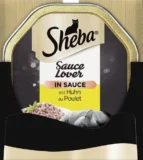 Sheba Sauce Lover – Feine Hühnerhäppchen mit Sauce für ausgewachsene Katzen – 22 x 85g für 8,58 € inkl. Prime-Versand (statt 22,16 €)