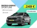 Skoda Karoq Sportline mit 150 PS für 249,00 € / Monat + 1.290,00 € einmalig – LF 0,58 (Privatkunden)