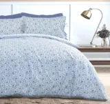Sleepdown Ditsy Flowers Bettwäsche-Set mit Bändern, Rückseite, weich, pflegeleicht, 135 x 200 cm, Blau / Weiß für 7,47 € inkl. Prime-Versand (statt 10,82 €)