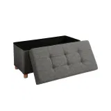 Songmics Sitztruhe Mit Holzfüßen Dunkelgrau Für 28,99 € Inkl. Versand