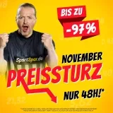 SportSpar November Preissturz: Mega Sale mit bis zu 97 % Rabatt (auf UVP)