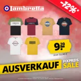 Sportspar Lambretta Fixpreis Sale mit 28 T-Shirts für je 9,20 € zzgl. 3,95 € Versand