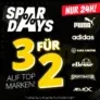 SportSpar Spardays 3 für 2: Kaufe 3 ausgewählte Produkte und zahle nur für 2