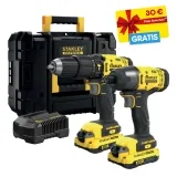 Stanley Bohr- und Schlagschrauberset 18 V SFMCK465D2T-QW + 30 € Filial-Gutschein