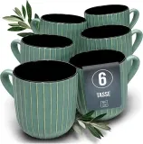 Steingut Kaffeetassen 6 Pers. Tokyo Hochwertiges Asia-Style TEST SEHR GUT Steingut Tassen Set in Grün für 17,95 € inkl. Prime-Versand (statt 54,95 €)