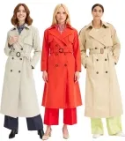 Stilvoller Damen Mantel im Trenchcoat-Stil mit Reverskragen  903663 (Gr. 42 bis 52 in Khaki Beige oder Rot) für 12,98 € inkl. Versand (statt 24,99 €)