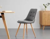 Bessagi Home Stuhl mit Samtbezug dunkelgrau, gepolstert für 35,95 € inklusive Versand