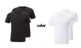 2er-Pack TOM TAILOR Herren T-Shirt in weiß oder schwarz (Gr. S bis 3XL)