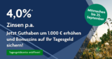Bank of Scotland: 4,0% Zinsen für Bestandskunden und Neukunden bis Jahresende