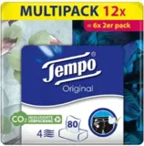 Tempo Original Taschentücher Duo-Box, Mega Pack (12 Boxen x 80 Tücher) ab 11,92 € inkl. Prime-Versand