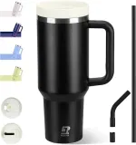 Thermobecher mit Strohhalm und Griff (1.2l, 4 Farben  BPA-frei) für 8,80 € inkl. Prime-Versand (statt 17,99 €)