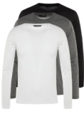3 Stück Trendyol Collection Langarm Shirts- Mehrfarbig 100% Baumwolle